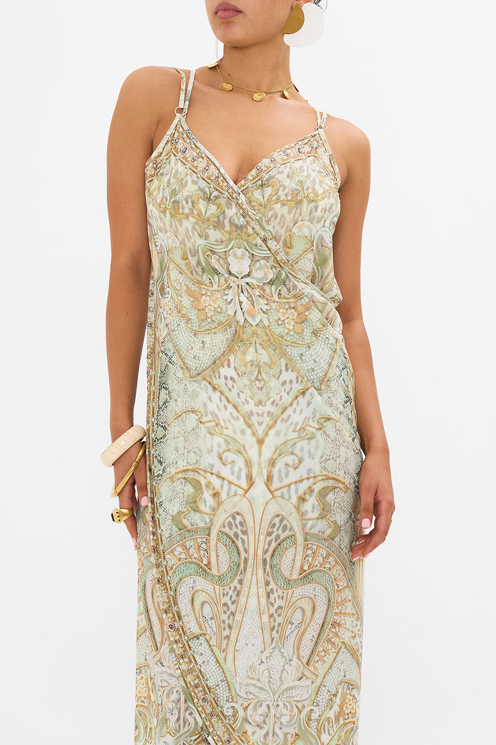 CAMILLA sarong in Ivory Tower Tales print