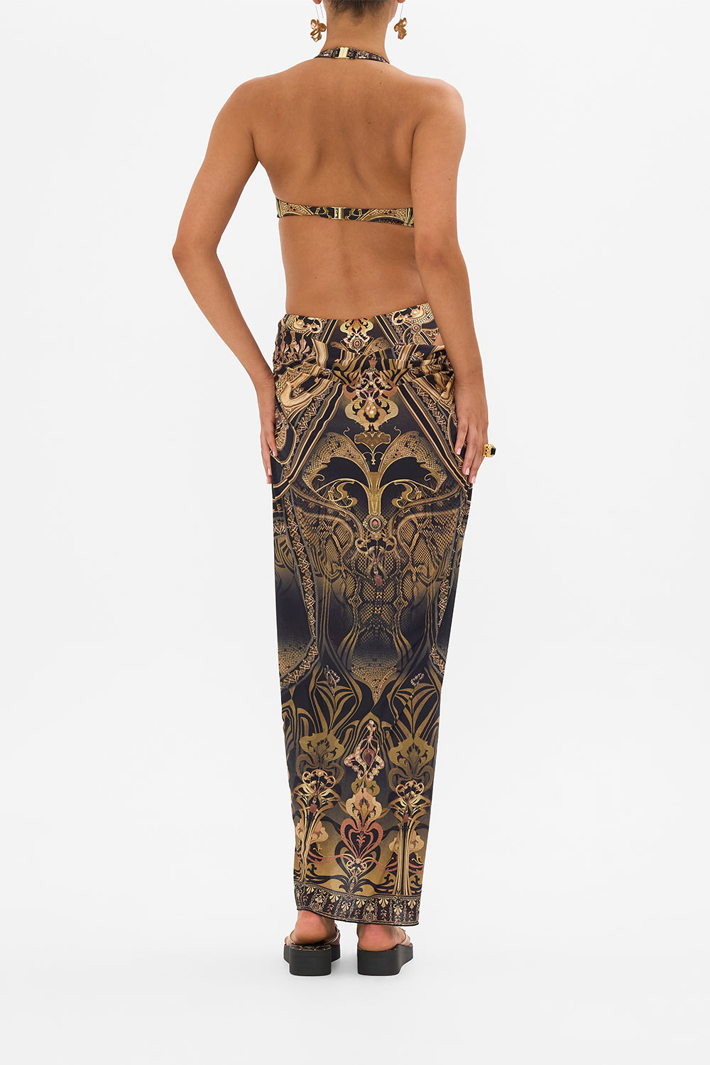 CAMILLA resortwear sarong in Nouveau Noir print