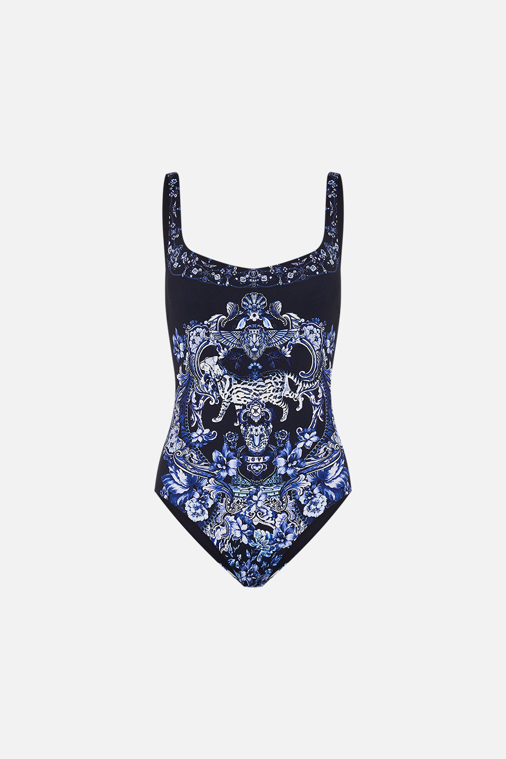 CAMILLA womens one piece swimsuit in Delft Dynasty print