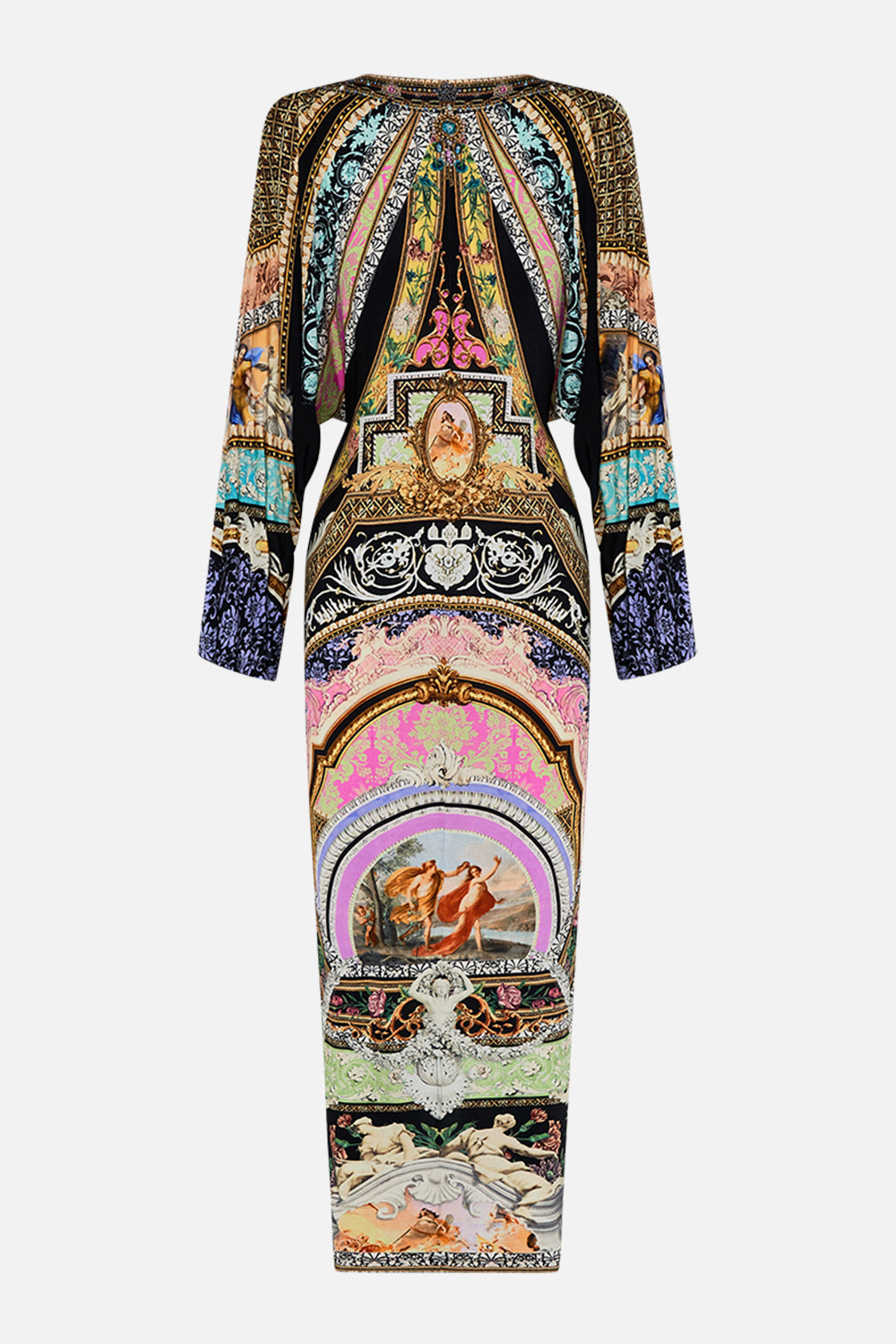 LONG SPLIT FRONT TWIST DRESS FLORENCE FIELD DAY