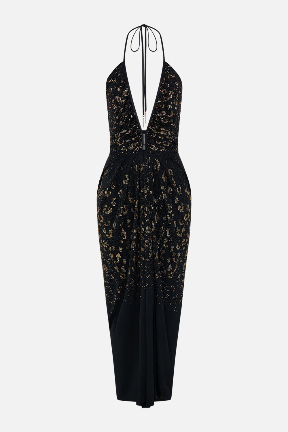 Product view of CAMILLA black jersey dress in Mosaic Muse