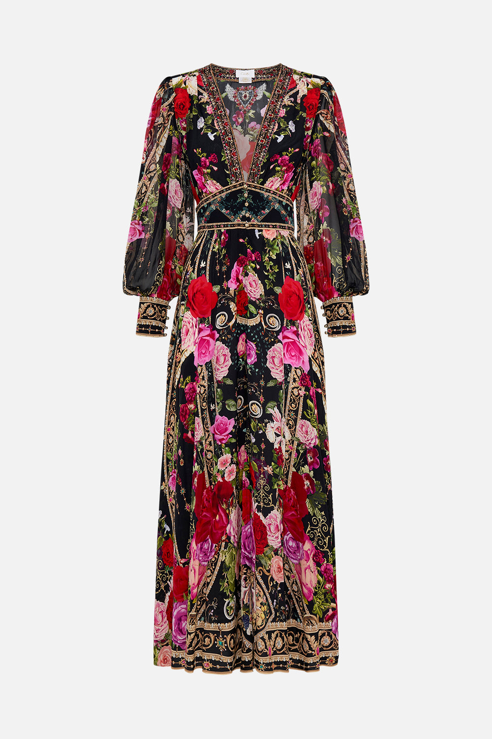 Product view of CAMILLA floral dress in Reservation For Love print