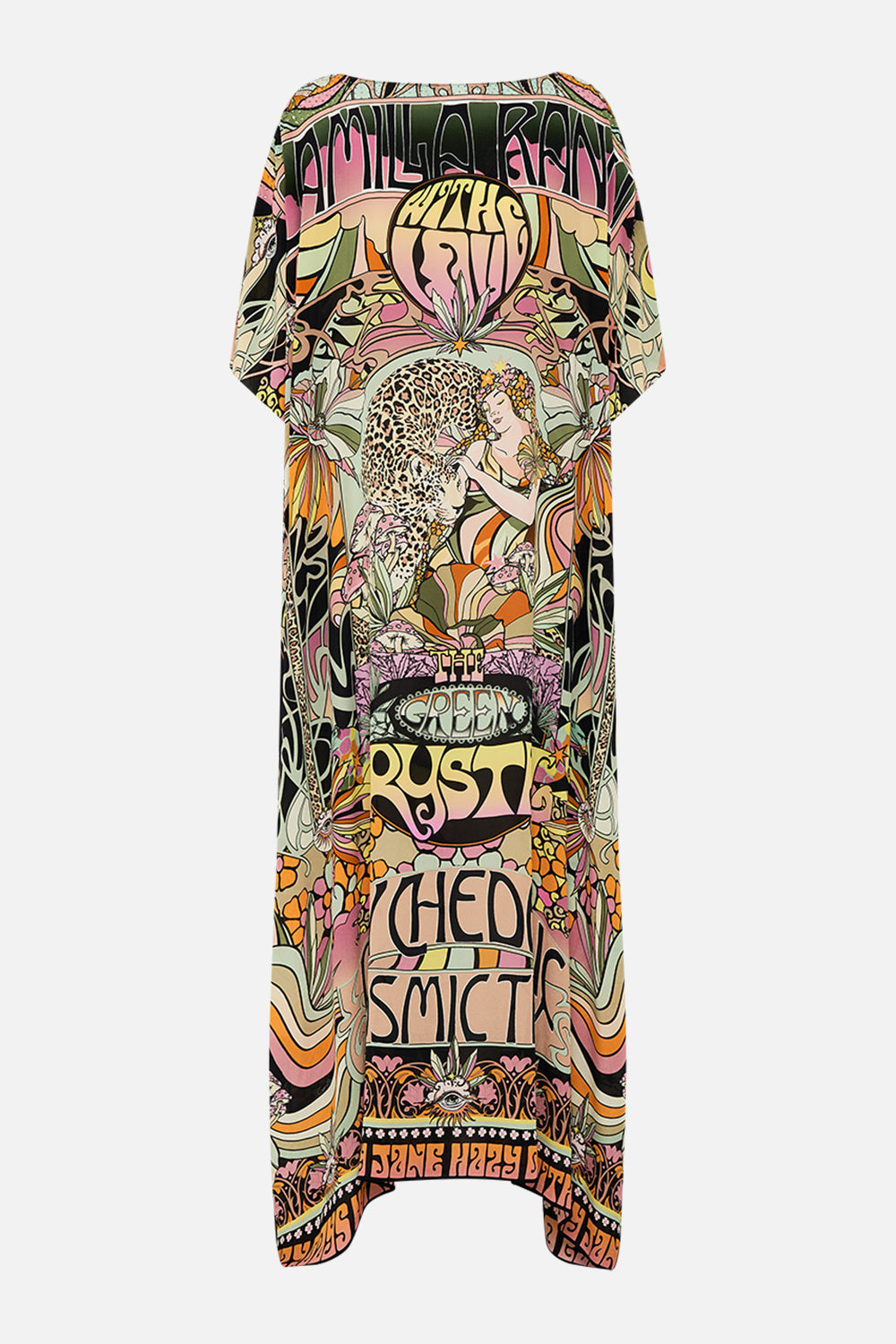 CAMILLA silk kaftan in Day Trippin print