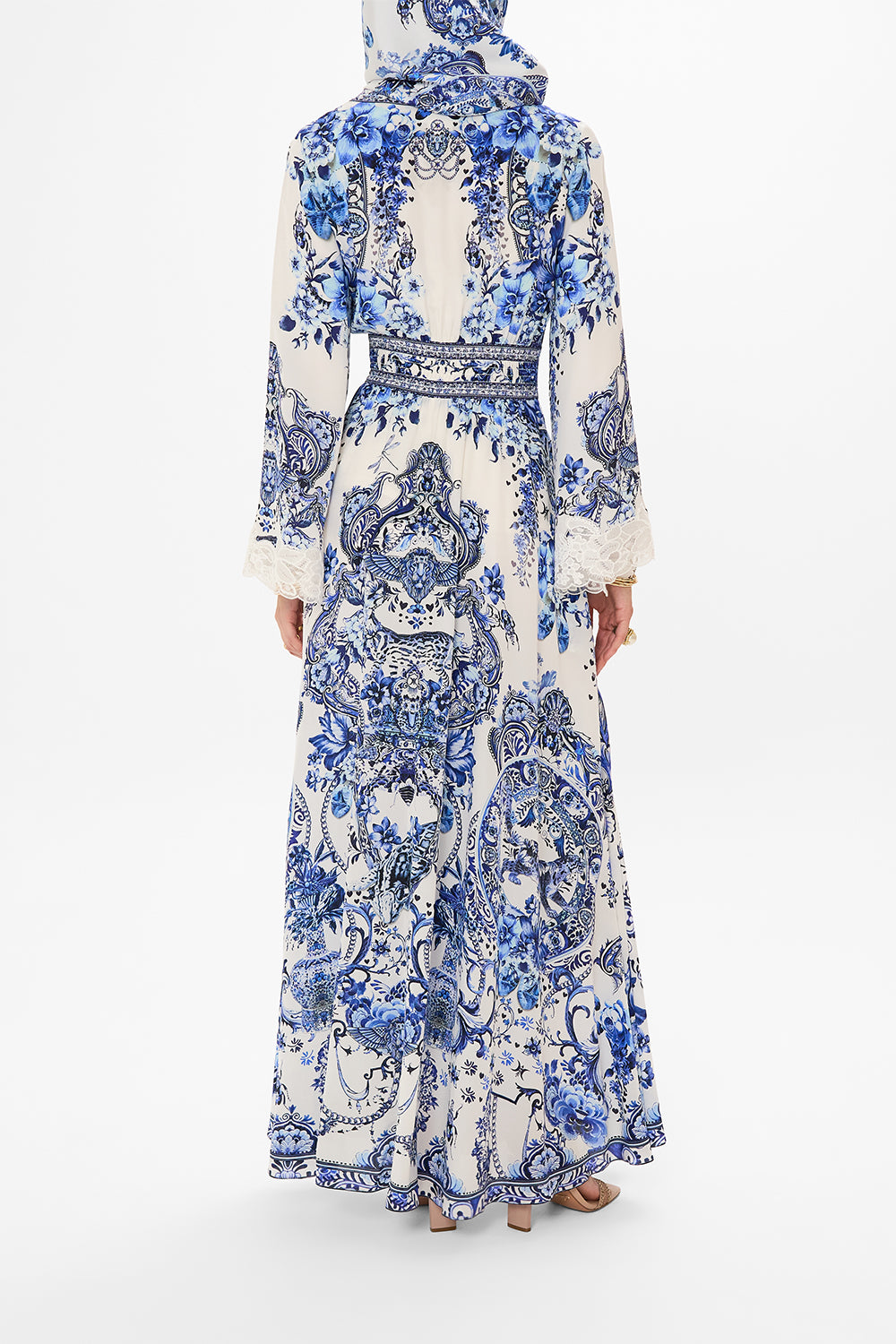 KIMONO SLEEVE DRESS WITH SHIRRING DETAIL GLAZE AND GRAZE