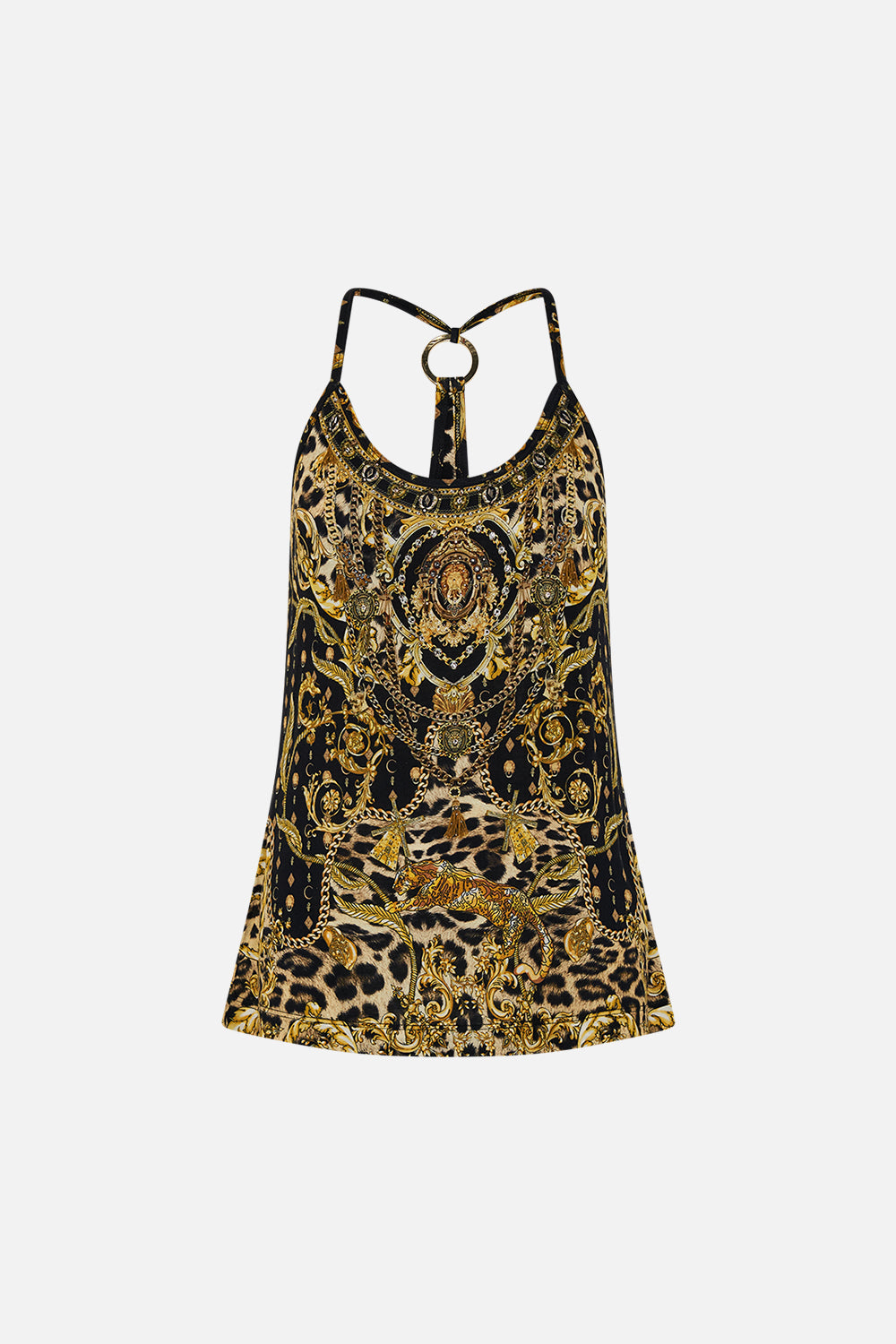 CAMILLA activewear tank in Nouveau Noir print