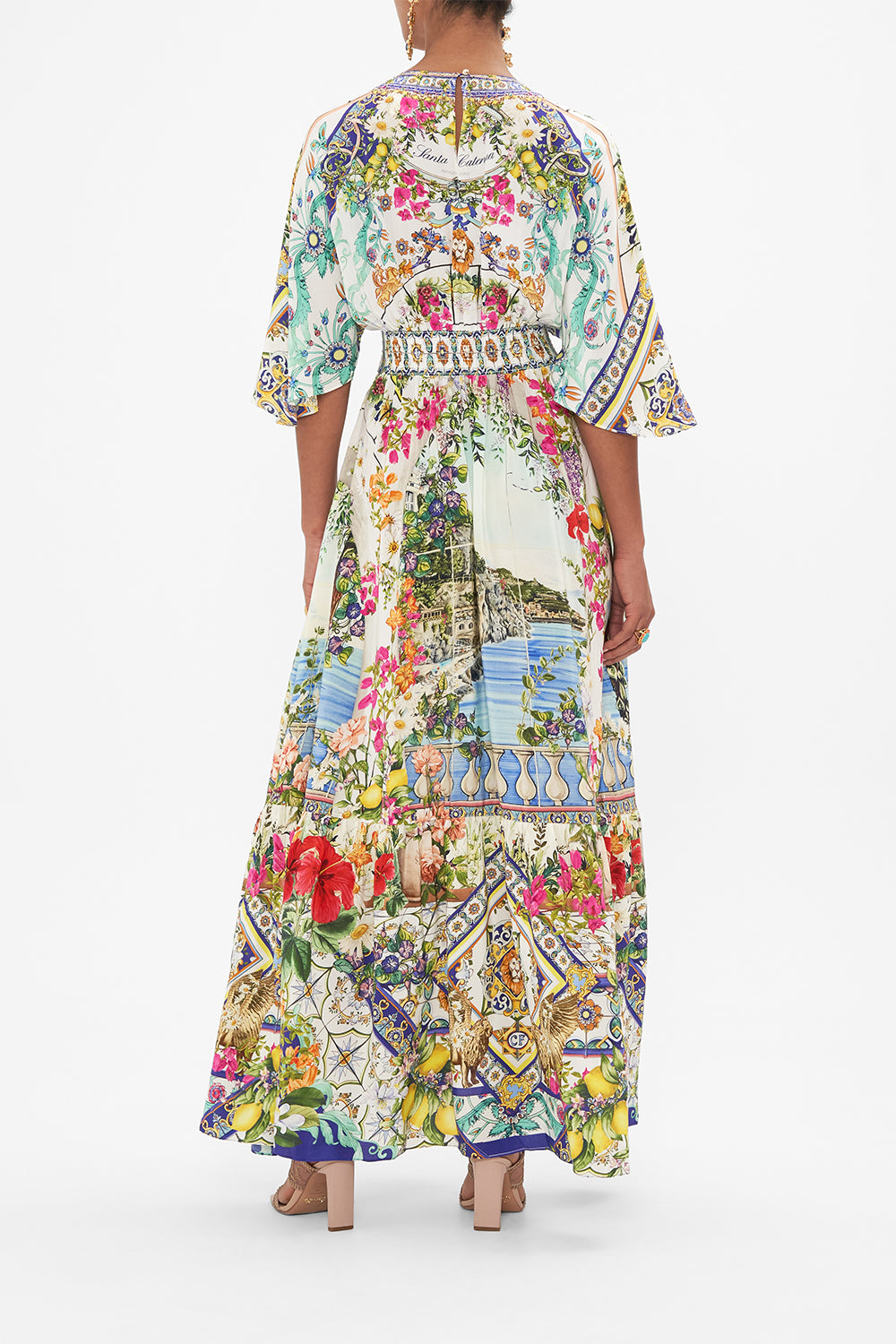 WAISTED DRESS WITH HEM RUFFLE AMALFI AMORE