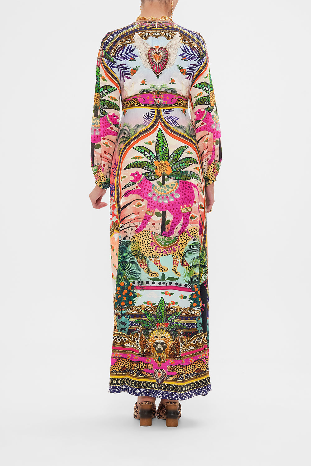 PRINTED LANTERN SLEEVE DRESS ALESSANDROS ATLANTIS