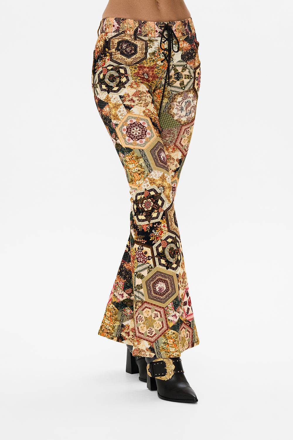 CAMILLA Floral Eyelet Front Pant in Stitched in Time