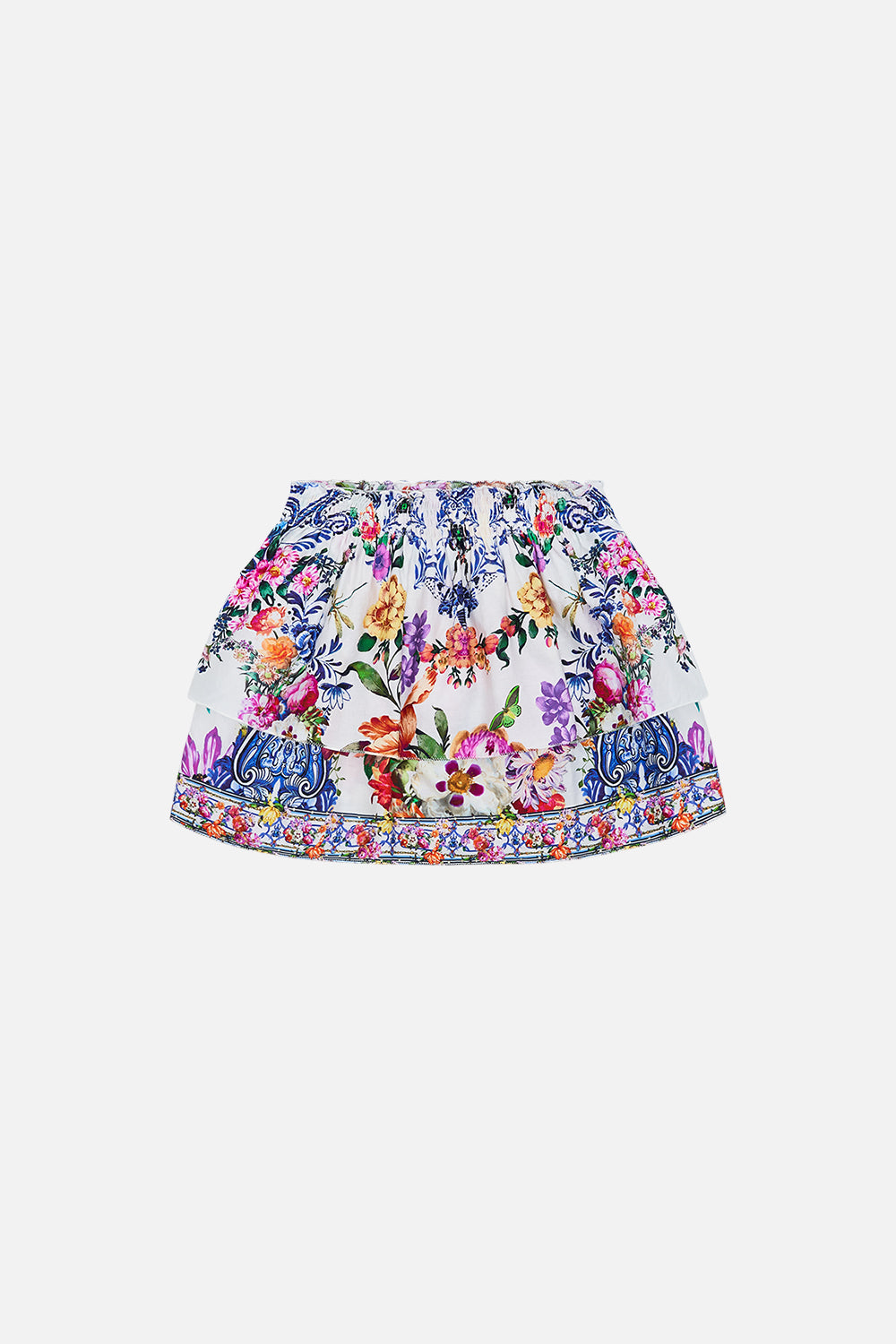 Front view of Milla By CAMILLA kids mini skirt in Dutch is Life print