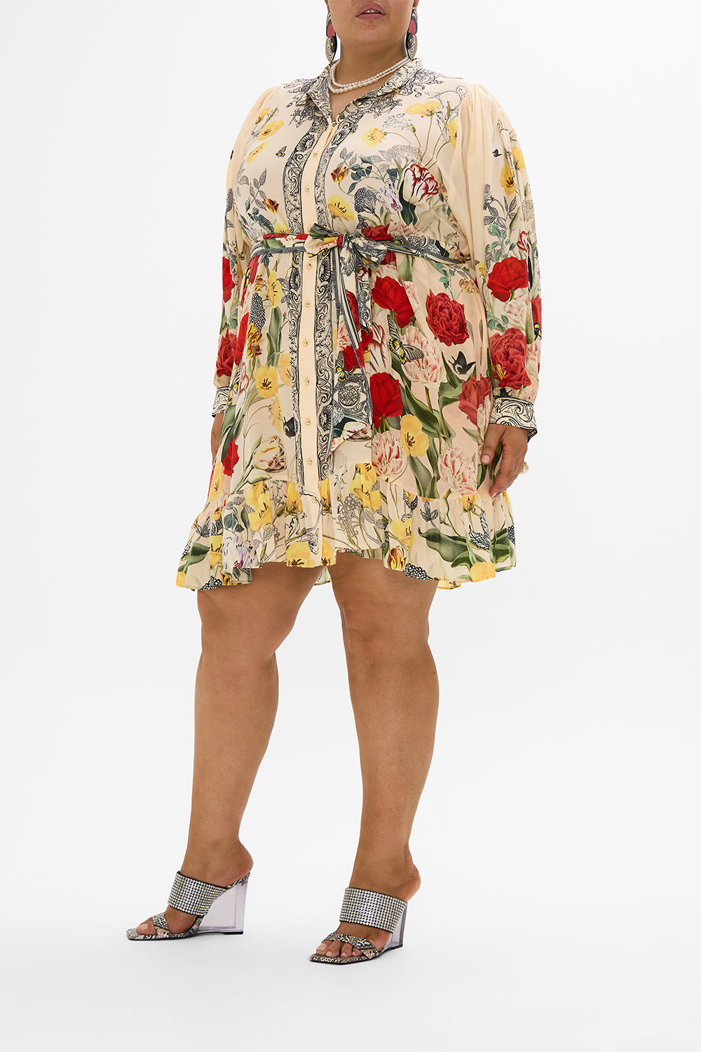 CAMILLA multi Drop Sleeve Shirt Dress in Etched into Eternity