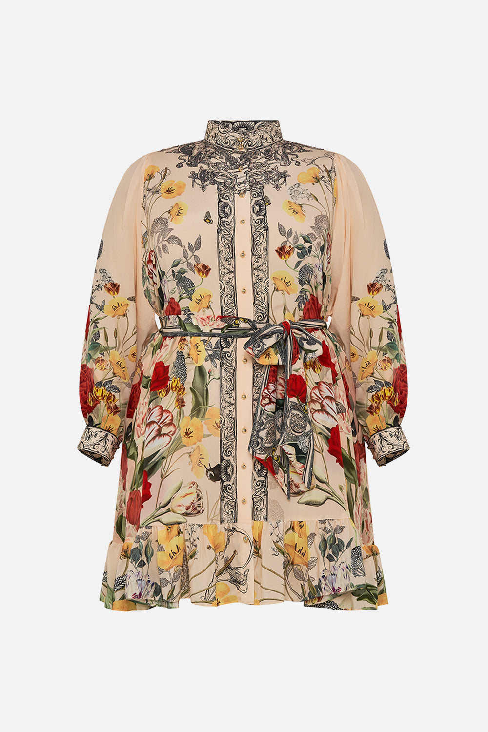 CAMILLA multi Drop Sleeve Shirt Dress in Etched into Eternity