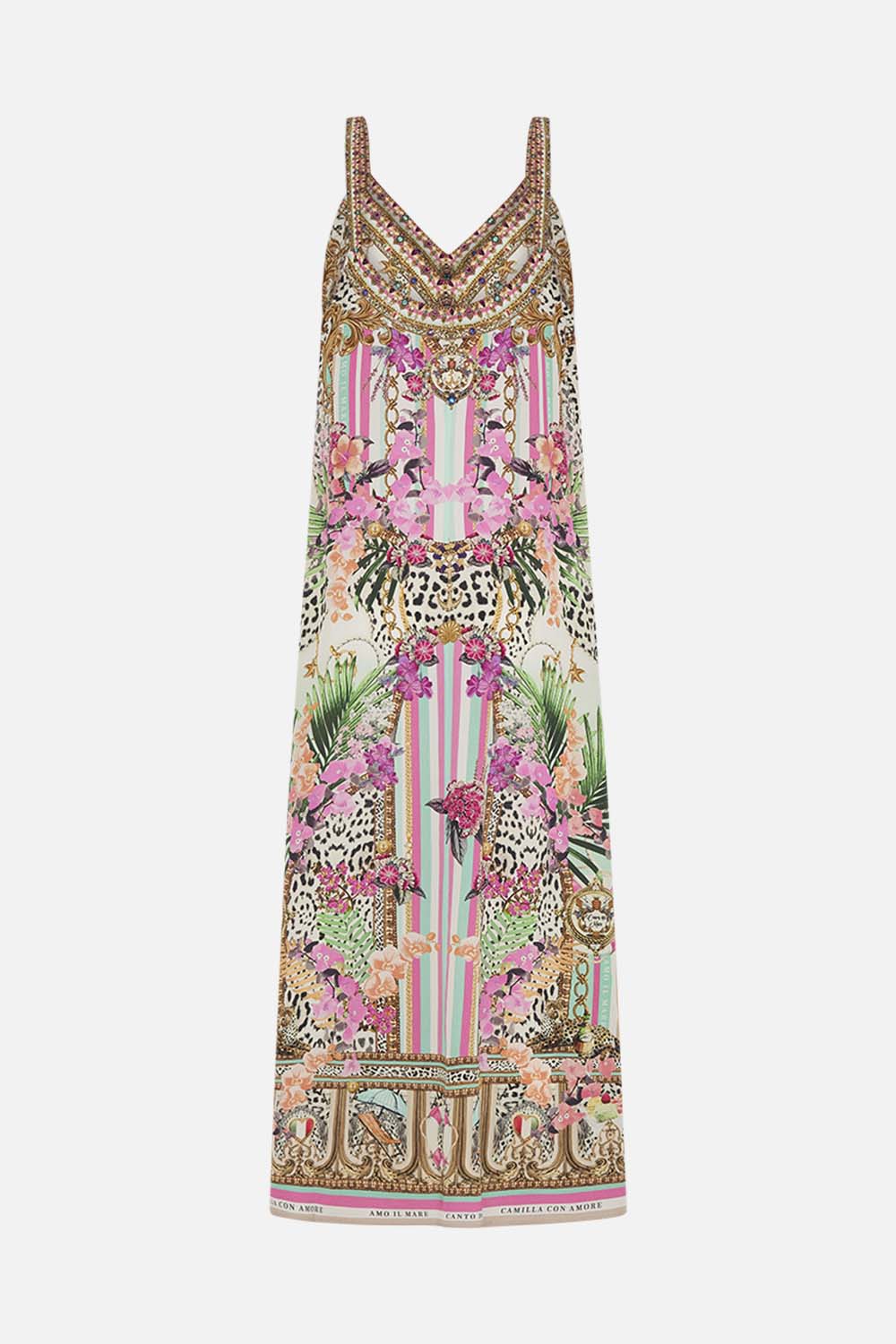 V NECK MIDI SLIP DRESS DEAR AMORE MIO