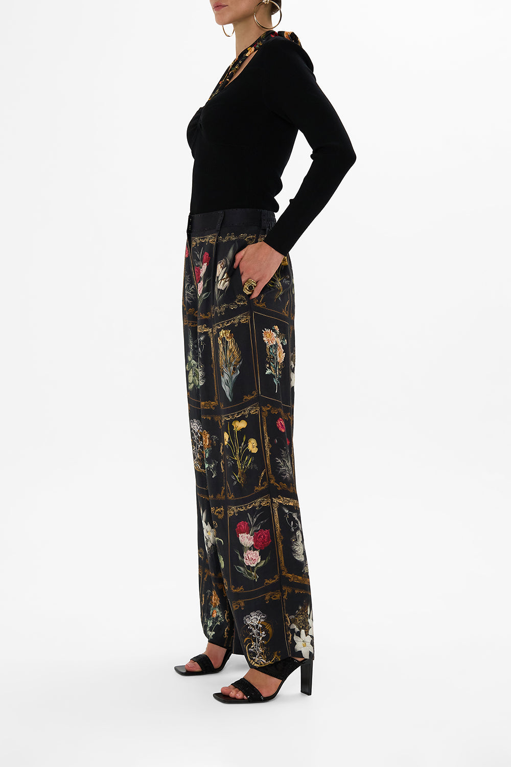 CAMILLA Black Fitted Knit Top with Silk Tie in Magic in the Manuscripts