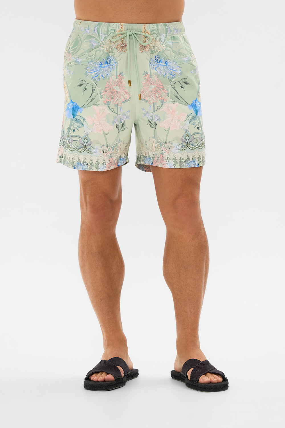 Hotel Franks by CAMILLA black mid length boardshort in Dreaming in Dutch