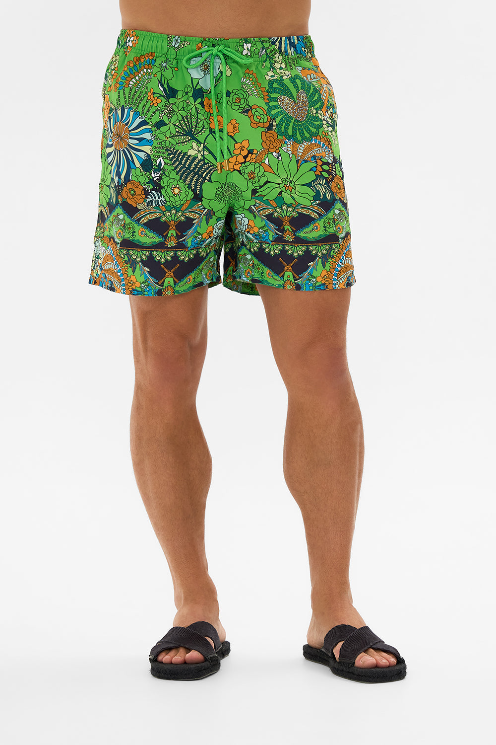 CAMILLA green mid length boardshort in Good Vibes Generation