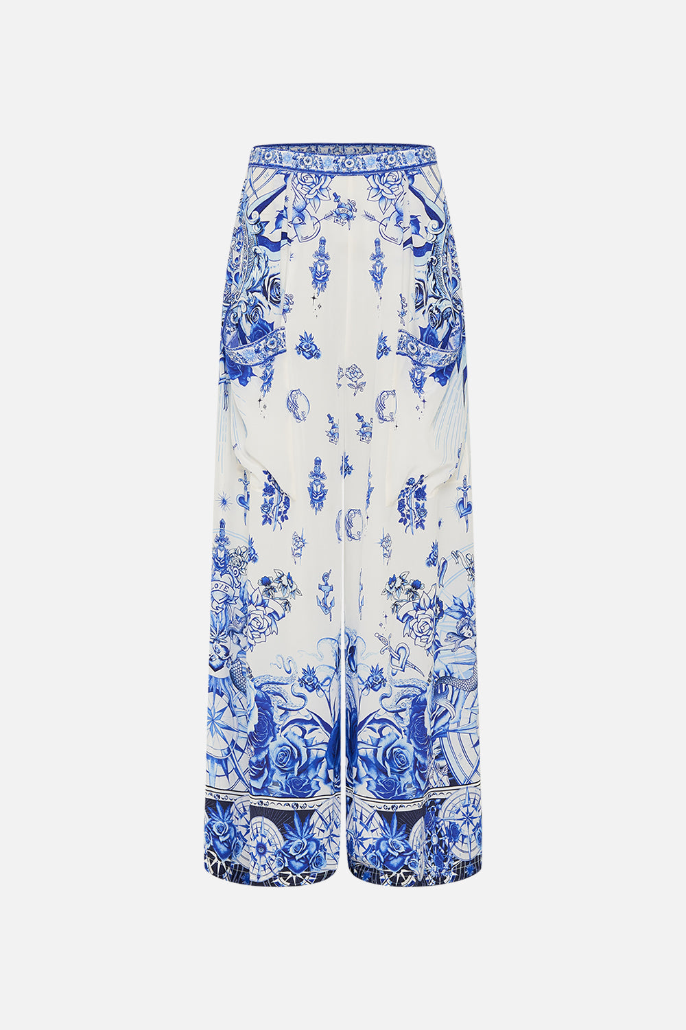 WIDE LEG TROUSER WITH FRONT POCKETS IMMORTAL INK