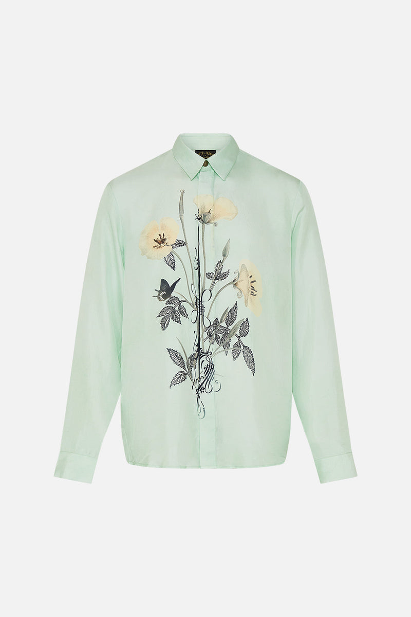LONG SLEEVE HIDDEN PLACKET SHIRT GLAZE AND GRAZE
