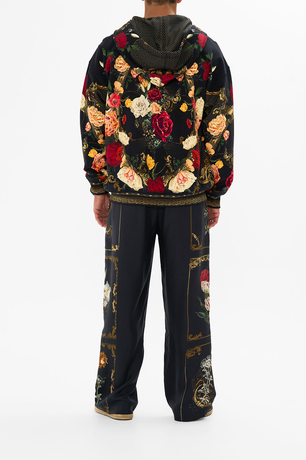 CAMILLA black oversized relaxed fit hoodie in Magic in the Manuscripts