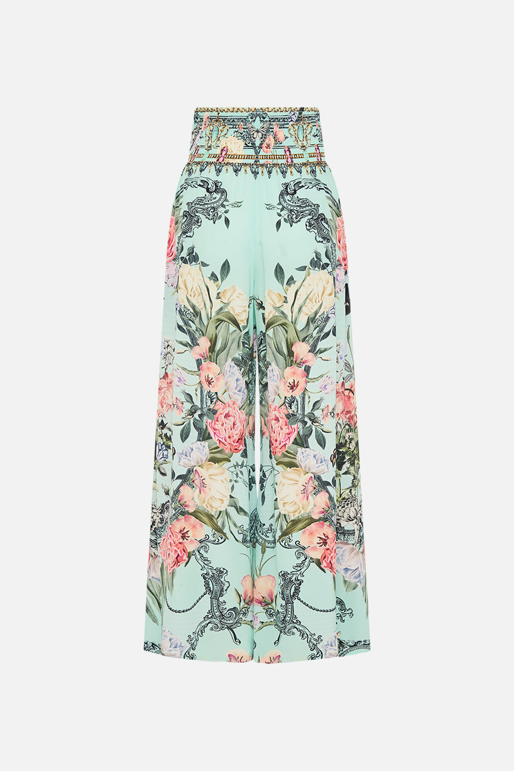 CAMILLA Floral Shirred Waist Pant in Petal Promise Land