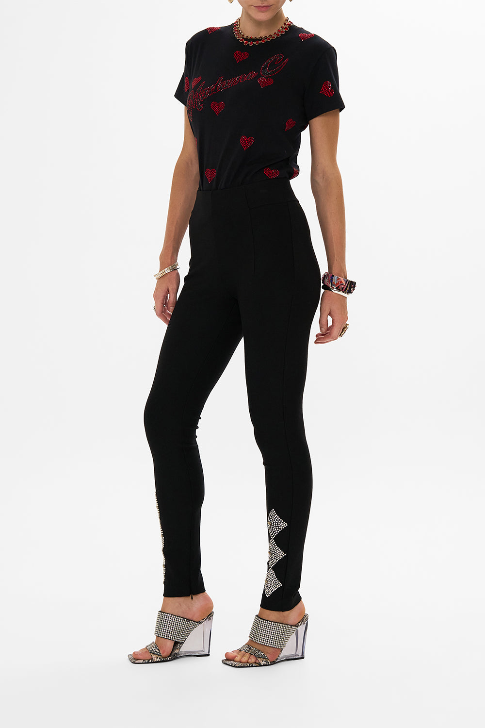 CAMILLA black tee in Electric Loveland print