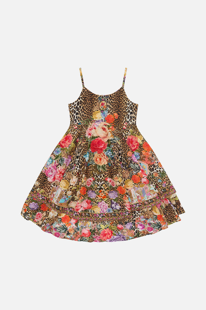 KIDS ROUND NECK TIERED DRESS 4-10 GRAFFITI THE WORLD
