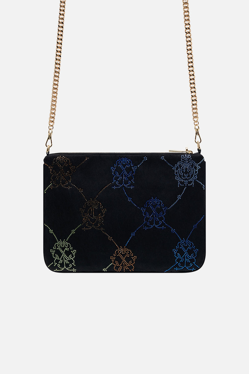 ZIP TOP CLUTCH CROSS BODY LUXE EMERALD