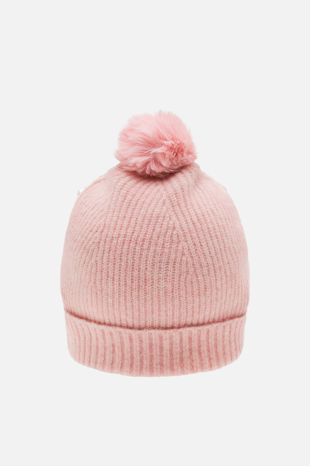 CAMILLA pink embellished beanie in Solid Pink