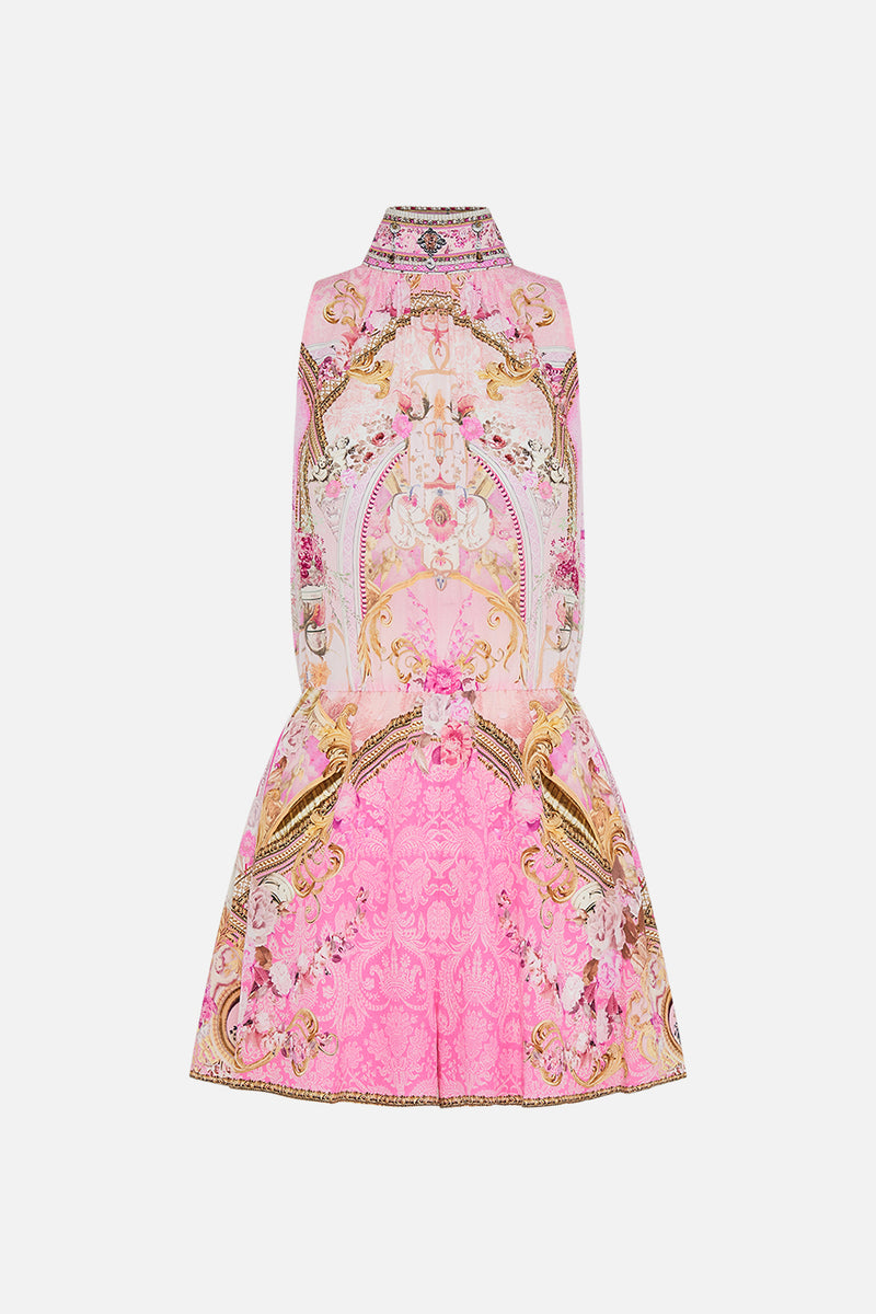 NECK TIE PLAYSUIT WITH ELASTIC WAIST SUNLIGHT SYMPHONY