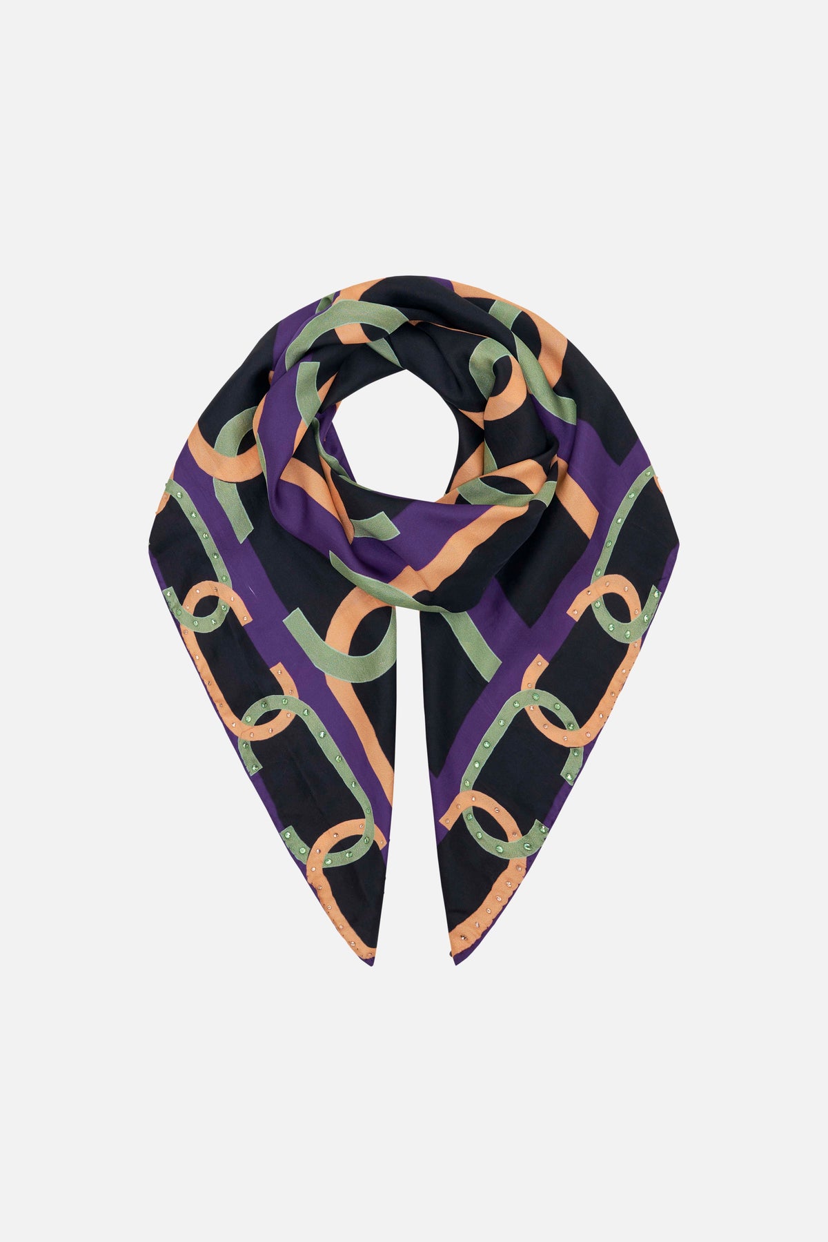 CAMILLA silk scarf in Film Diva print