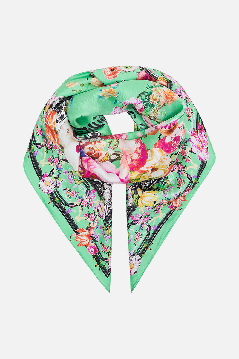 LARGE CRYSTALLED SILK SQUARE SCARF THE CALL OF CATALONIA main image 1