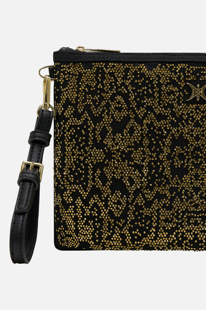 ZIP TOP CLUTCH CROSS BODY LUXE BLACK main image 1