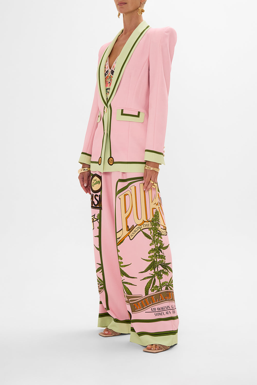 CAMILLA printed blazer in Lets Chase Rainbows print