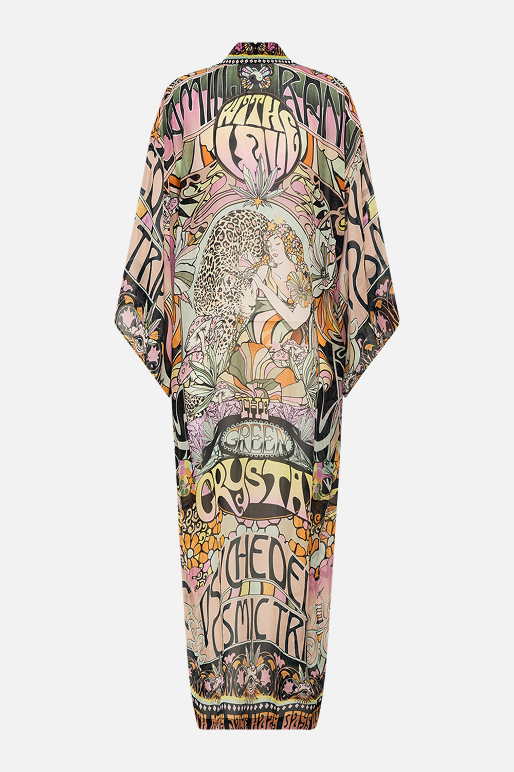 CAMILLA silk kimono in Day Trippin print