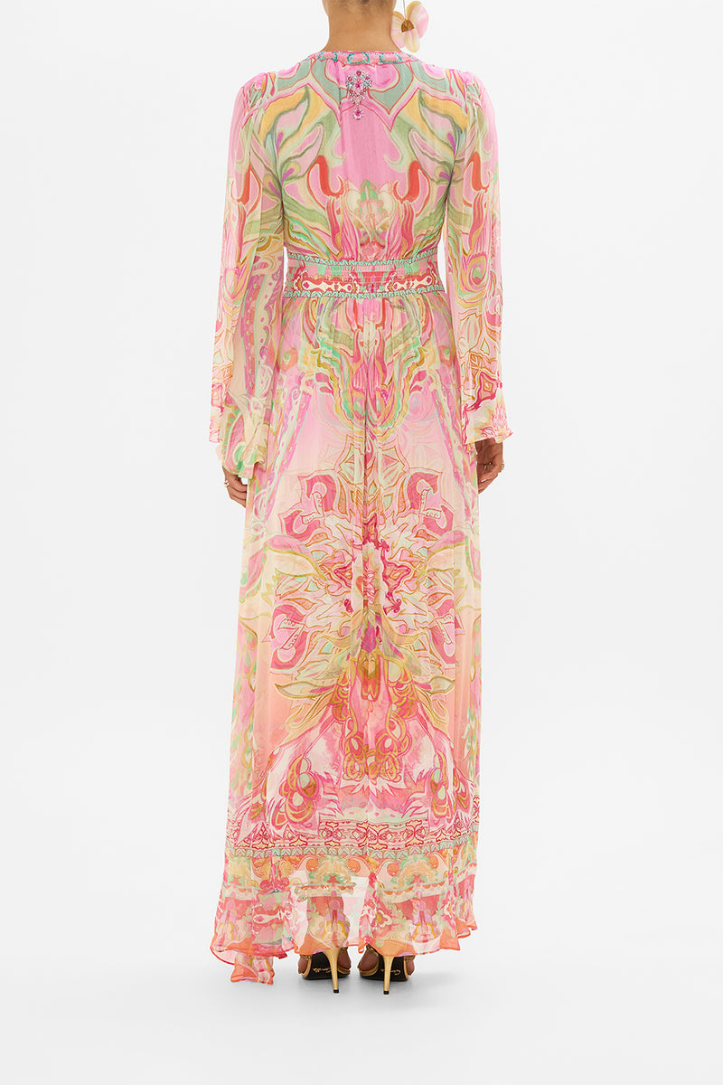 FLARED SLEEVE DRESS TEA WITH TUSCHINSKI