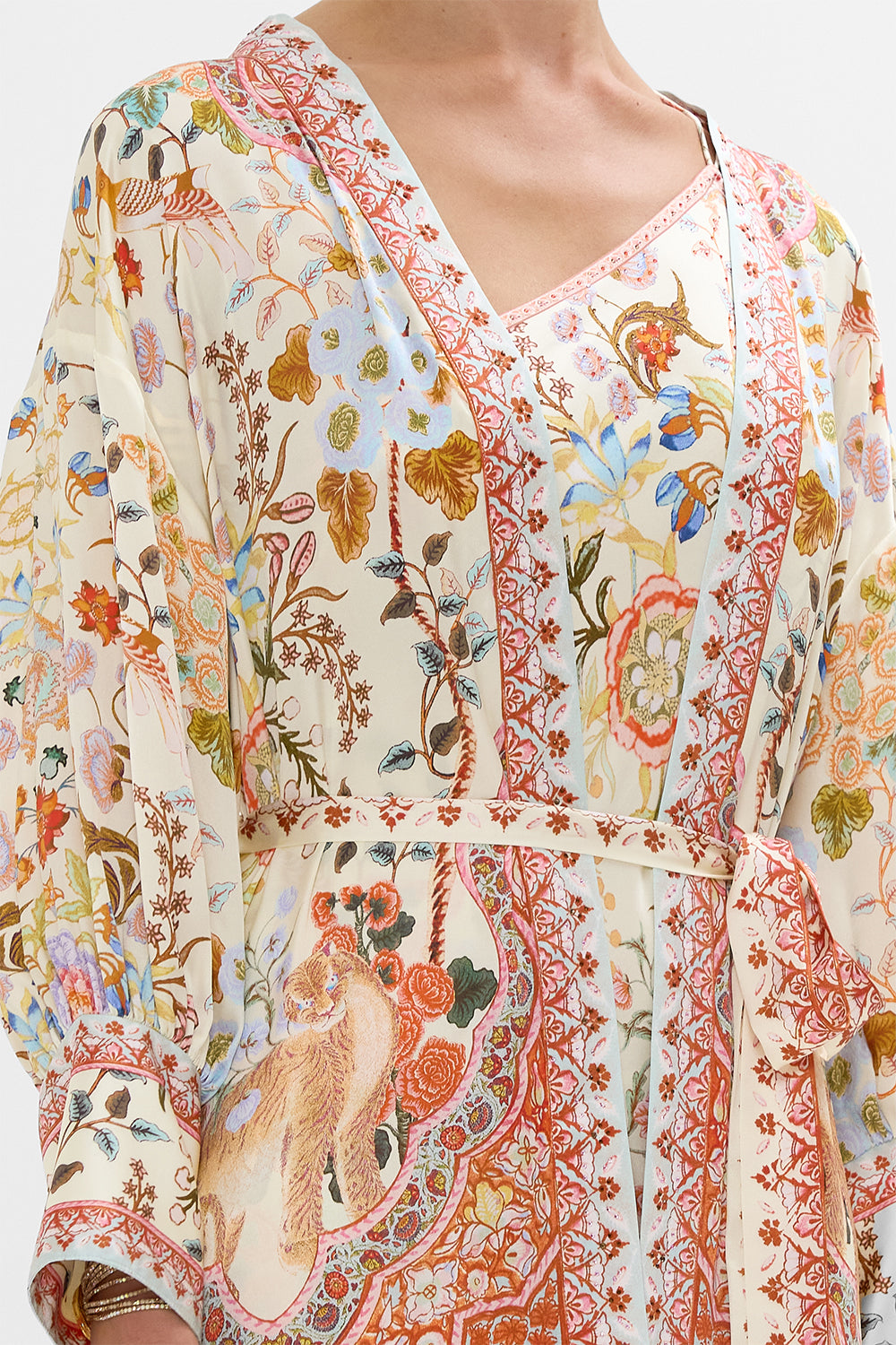 CAMILLA High Low Hem Layer with Cuff in Honour of Heirlooms print