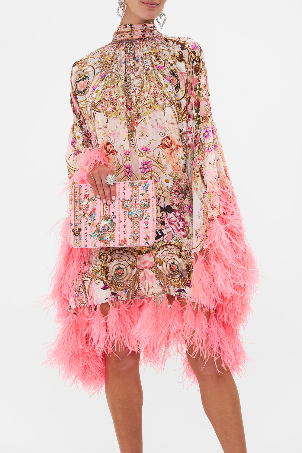 Disney x CAMILLA clutch bag in Minnies Melody print