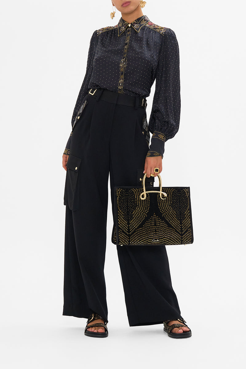 BUTTON THROUGH BLOUSON SLEEVE BLOUSE THE EGYPT EFFECT