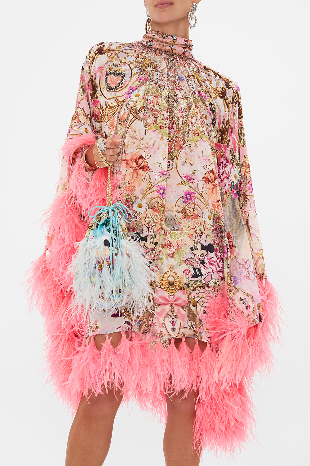 Disney x CAMILLA pouch bag in Mickey takes A Trip print