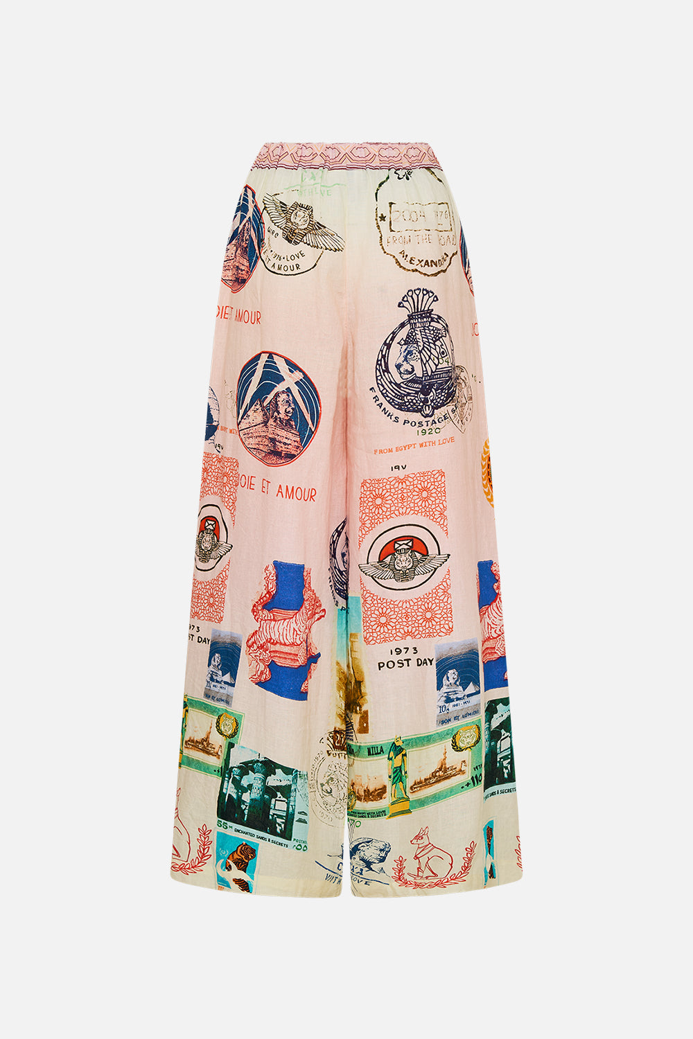 CAMILLA relaxed panel pant in Haute Passport print