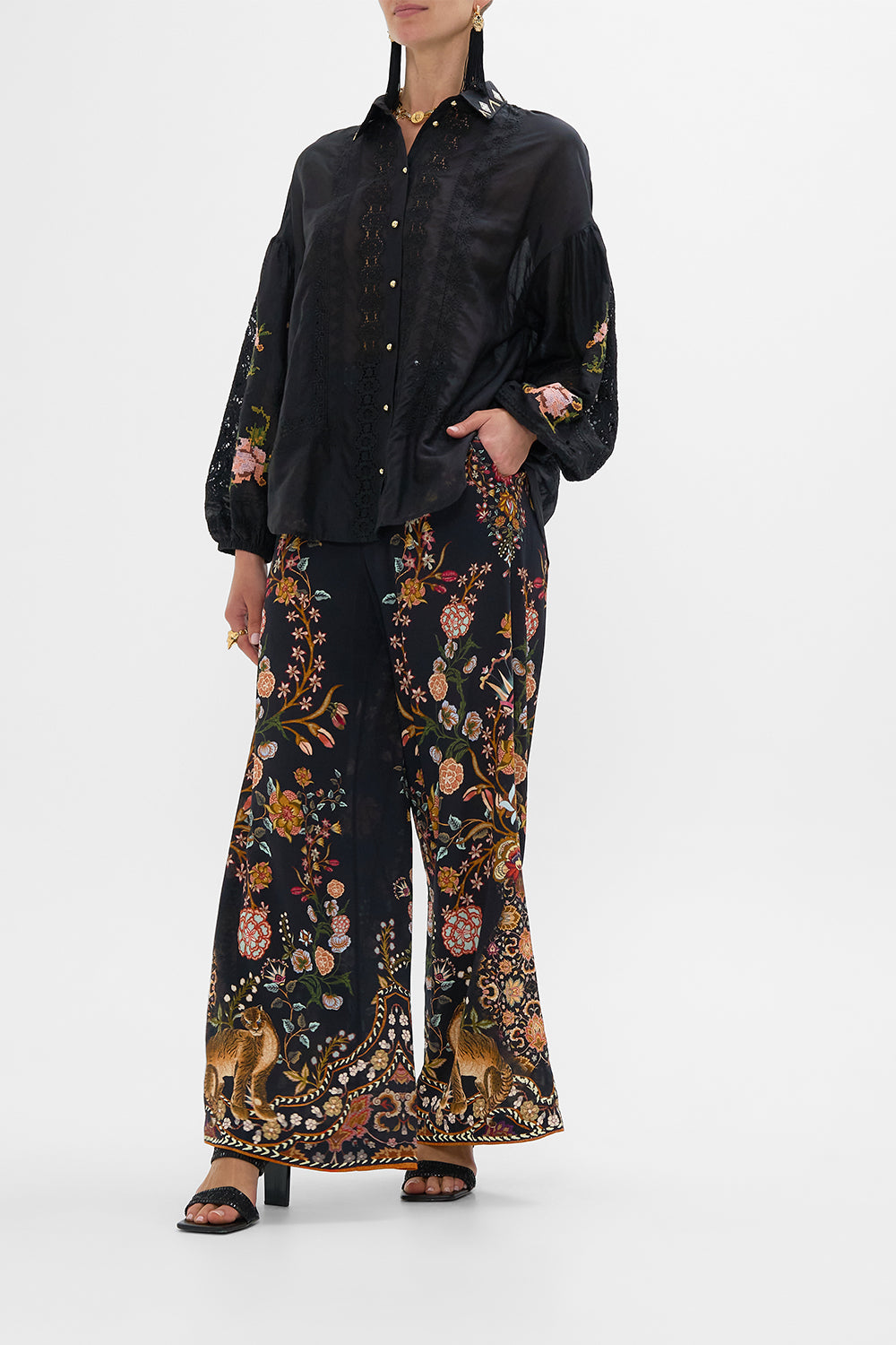 CAMILLA Straight Leg Relaxed Trouser Loom to Tomb print