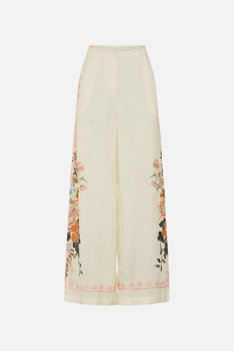WIDE LEG WAISTED PANT PLUMES AND PARTERRES