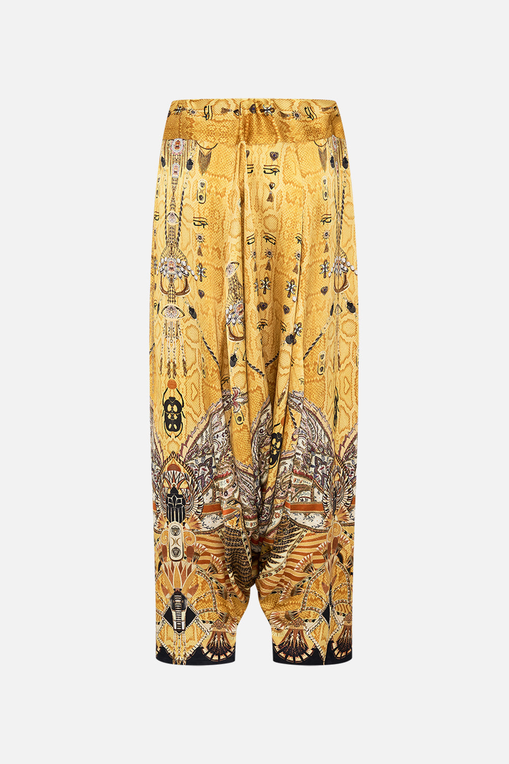CAMILLA Gold Harem Pants in Valley of the Kings Print