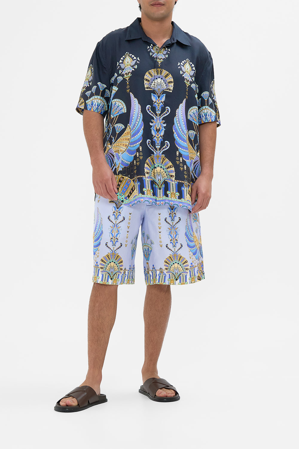 Hotel Franks By CAMILLA Oversized Button Through SS Shirt in Under Scarab Skies print.