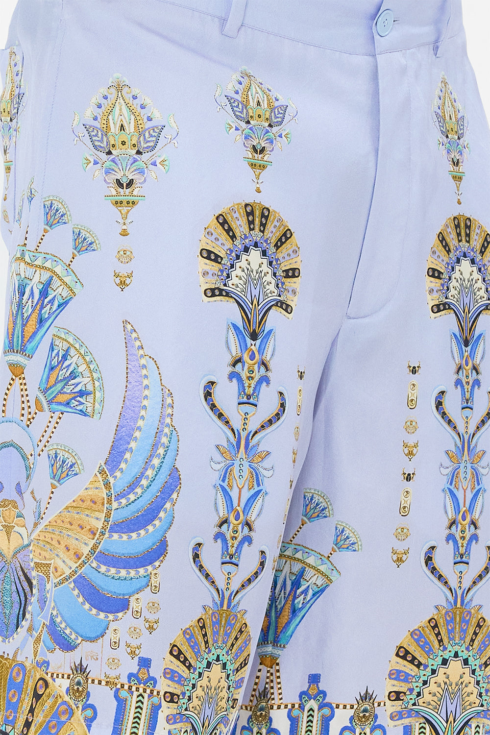 Hotel Franks By CAMILLA Black Fixed Waist Mid-Length Walk Short in Under Scarab Skies print