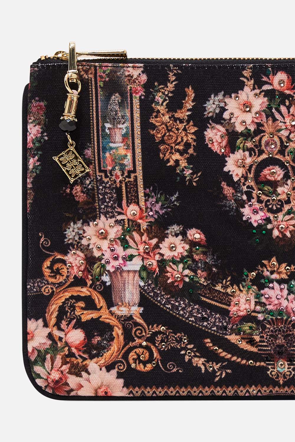 CAMILLA small canvas clutch in Dyansty Daze print.