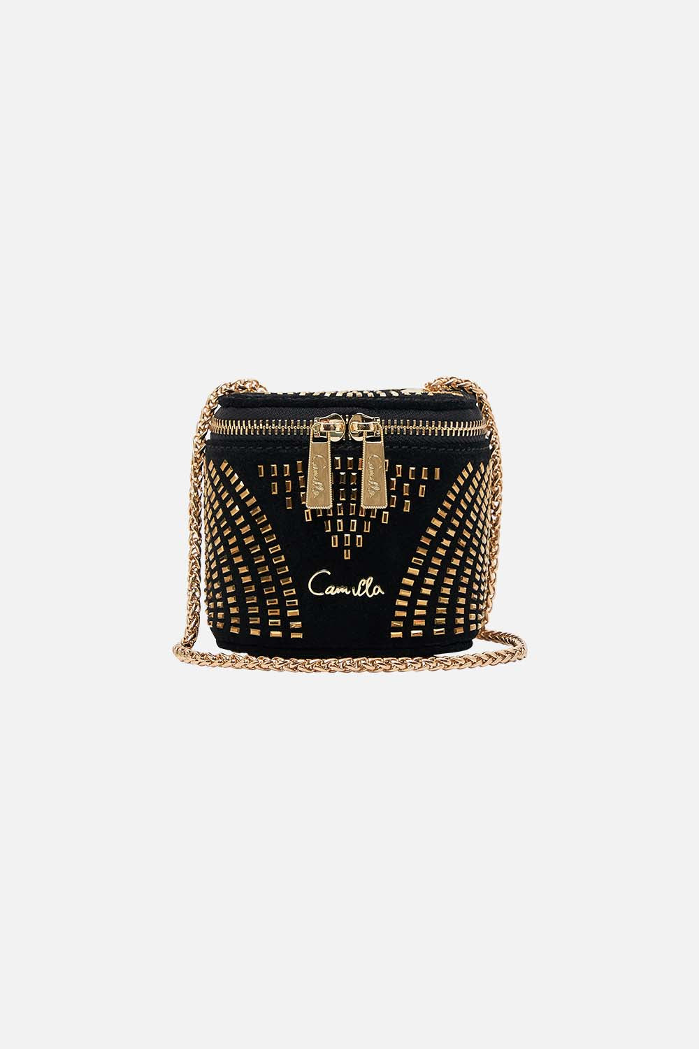 CAMILLA Mini Box Bag in Solid Black print.