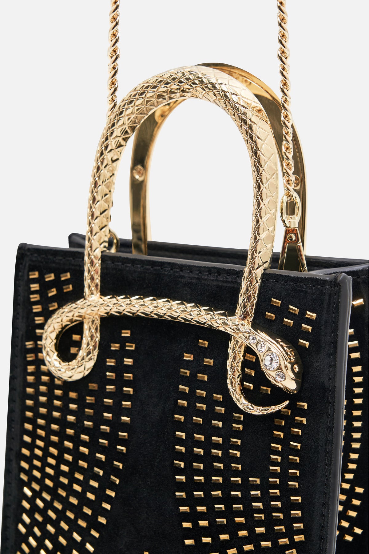 CAMILLA Mini North South Tote in Solid Black print.