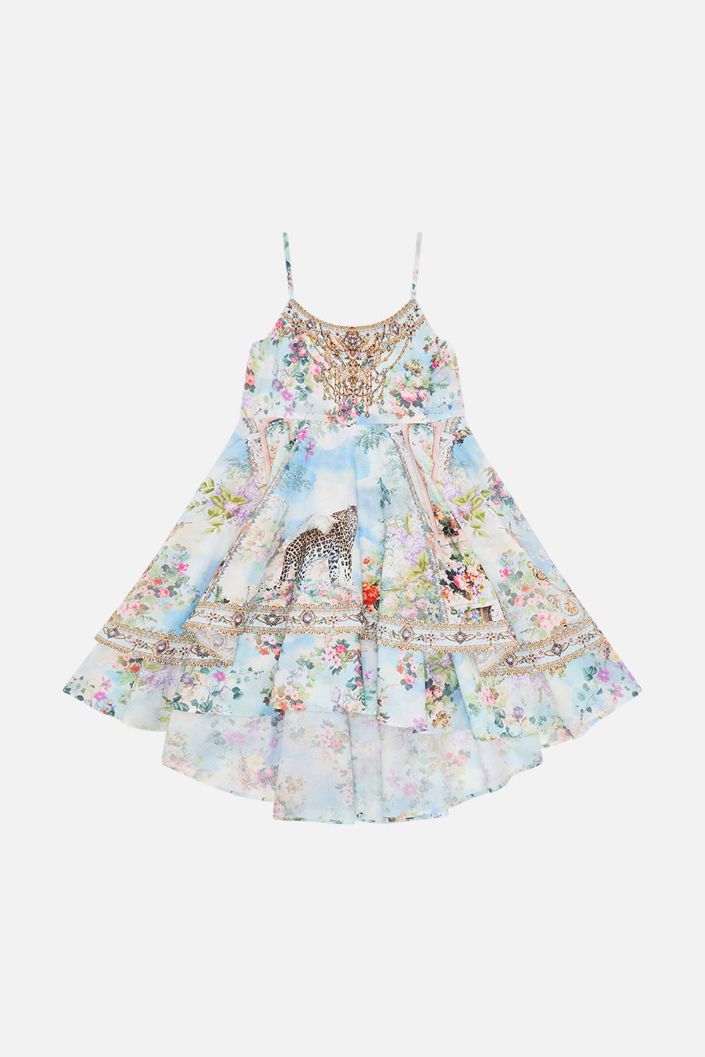 Milla By CAMILLA Floral Kids Round Neck Tiered Dress in We Always Have Alexandria print.
