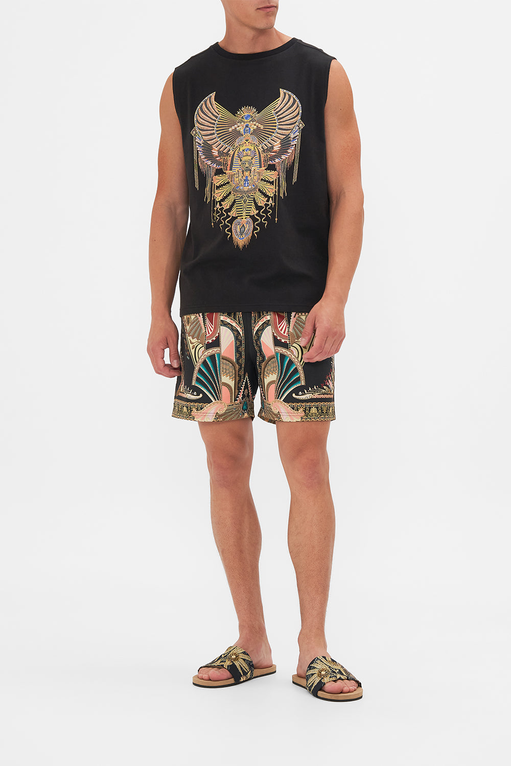 Hotel Franks By CAMILLA Black Sleeveless T-Shirt in They Called Her Nefertari print.