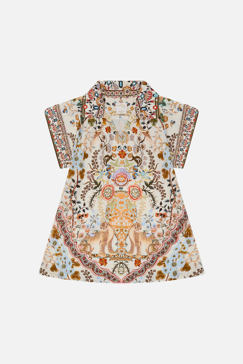 KIDS RELAXED SHIRRED WAIST DRESS 12-14 IN HONOUR OF HEIRLOOMS